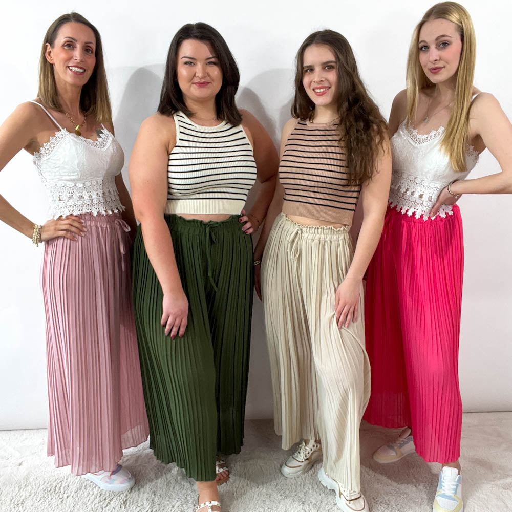 Culotte Plissee Hose - khaki