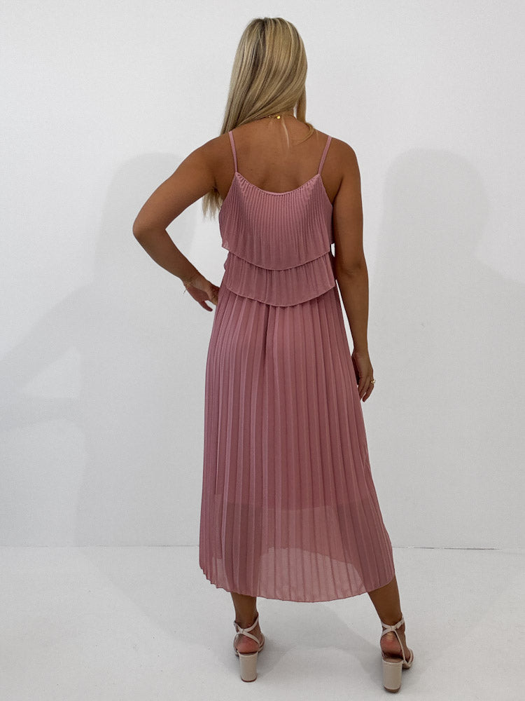 "Milano 2.0" Plissee Kleid - rosa