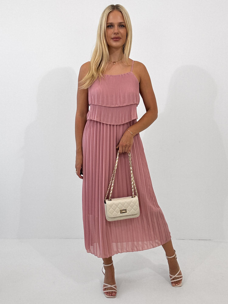 "Milano 2.0" Plissee Kleid - rosa