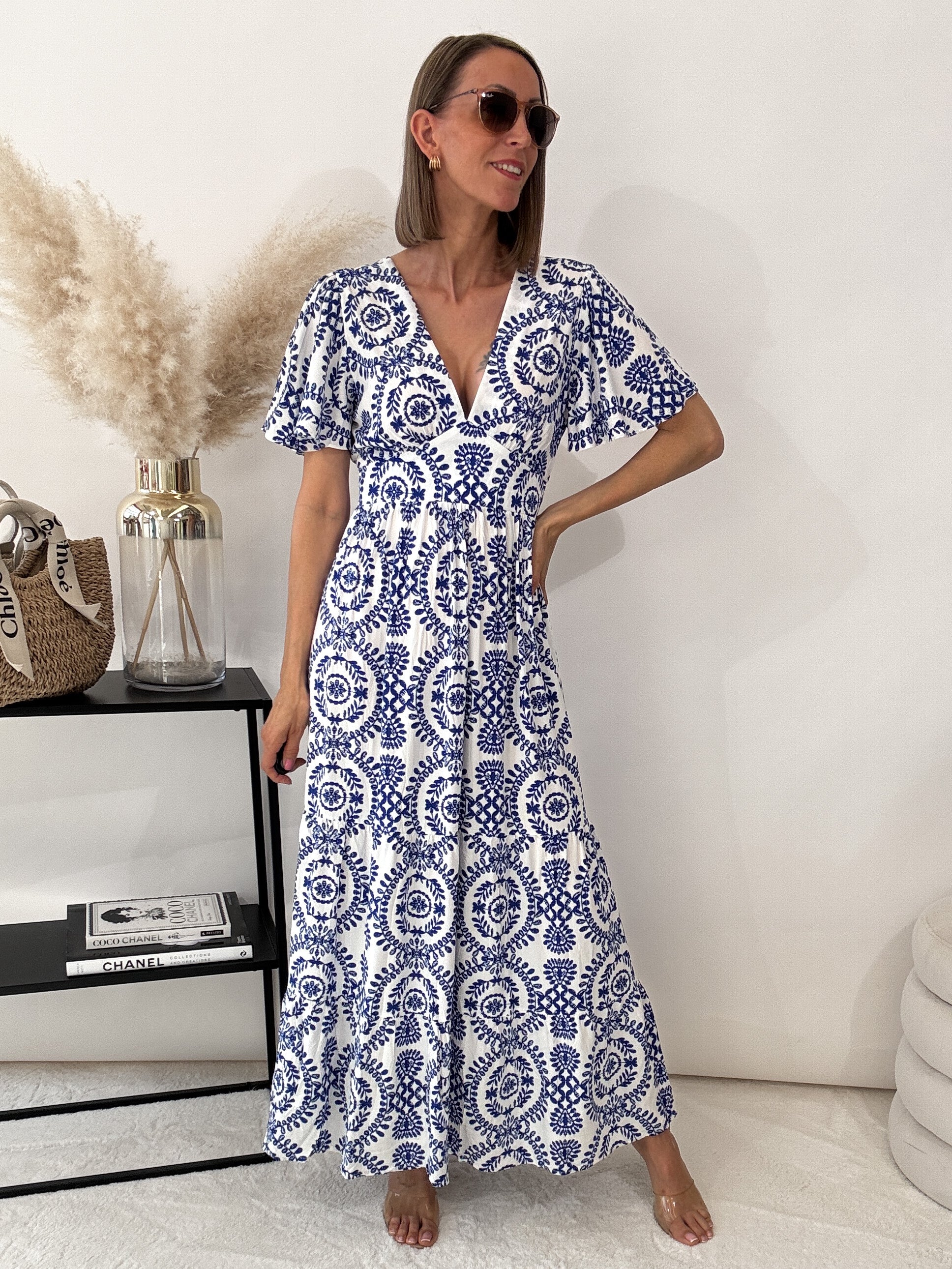 "Summer Dress" Kleid - weiss/blau