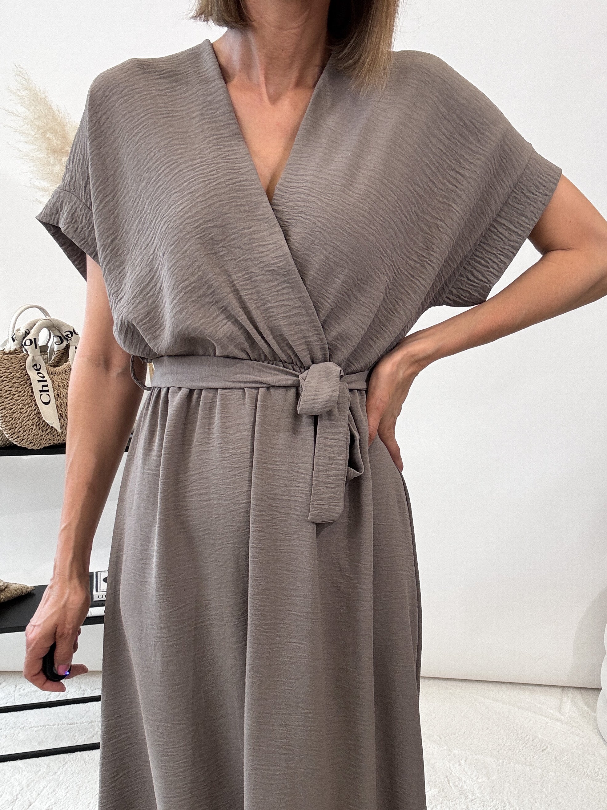 "Sunshine" schönes langes Kleid - mocca