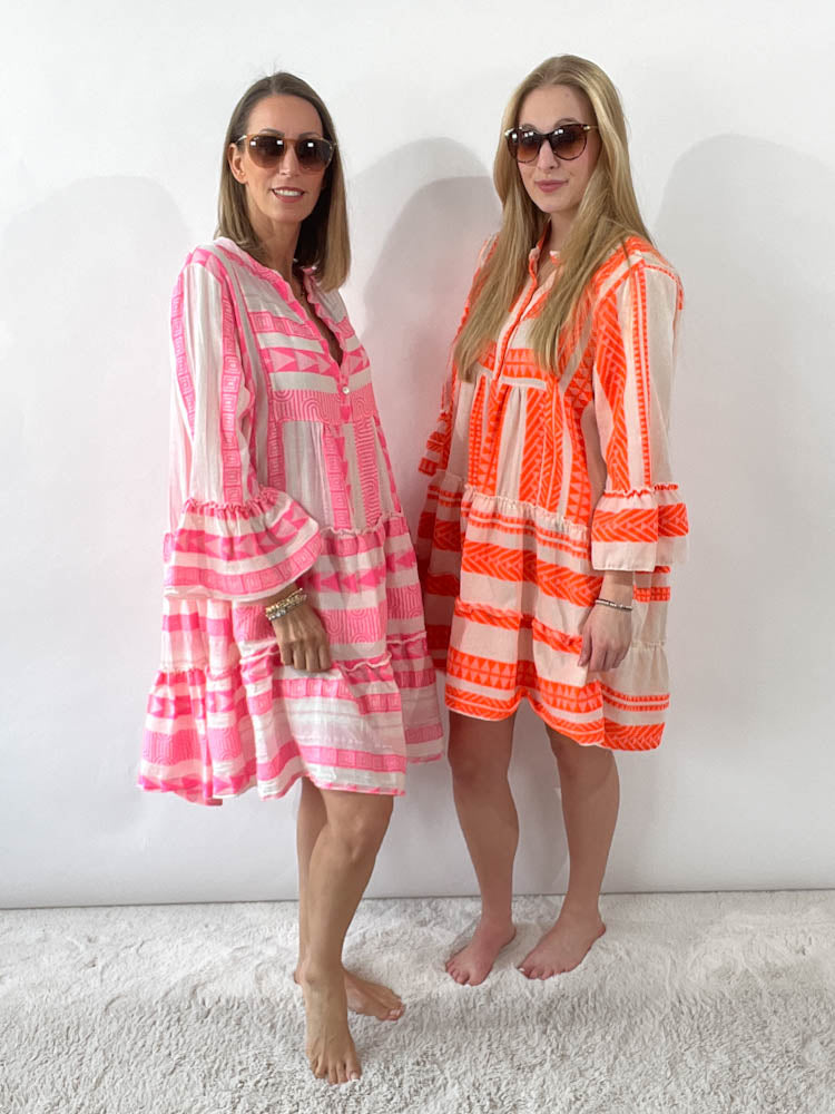 ,,Beach Midi"- Tunikakleid aus Baumwolle - orange
