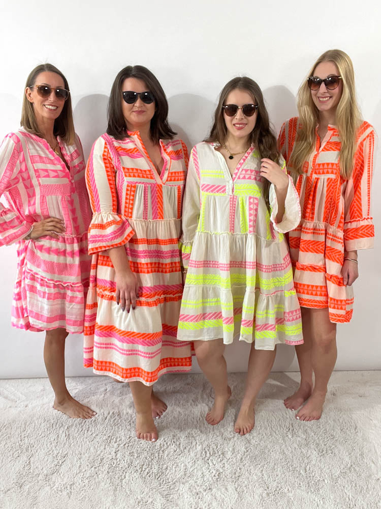 ,,Beach Midi"- Tunikakleid aus Baumwolle - orange