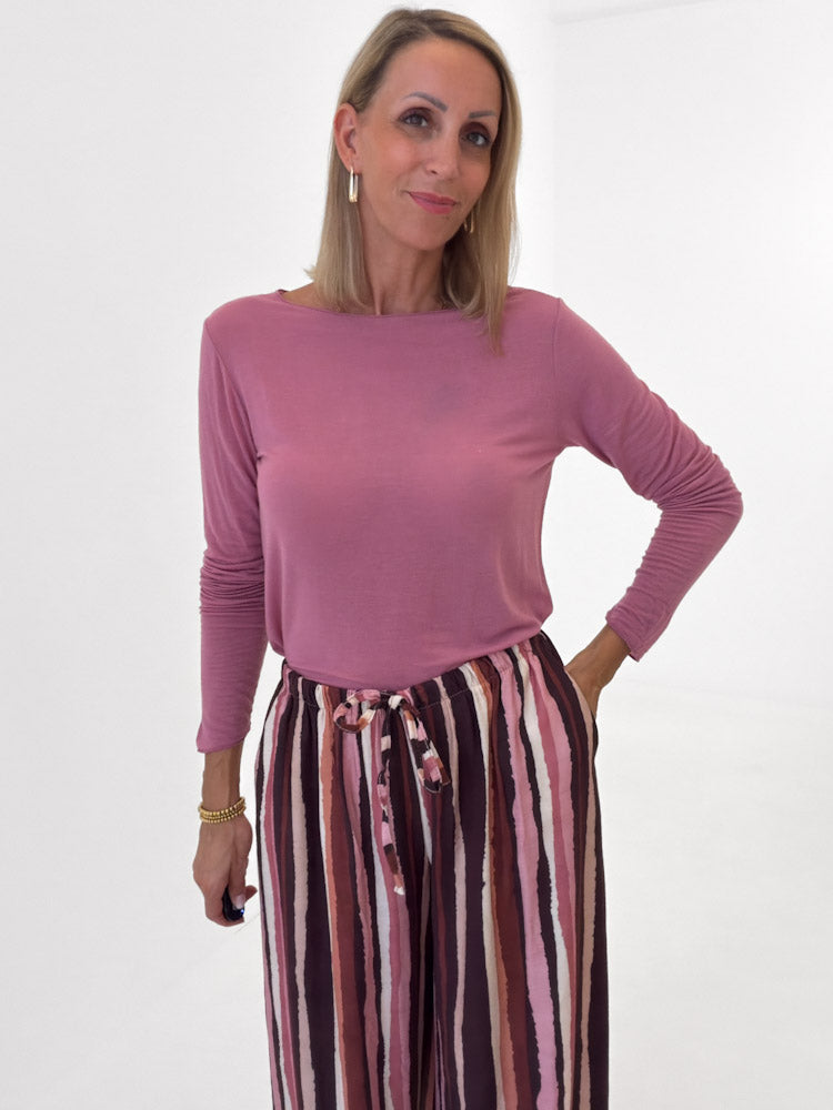 "Como" kuscheliges Cashmere Longshirt - beere