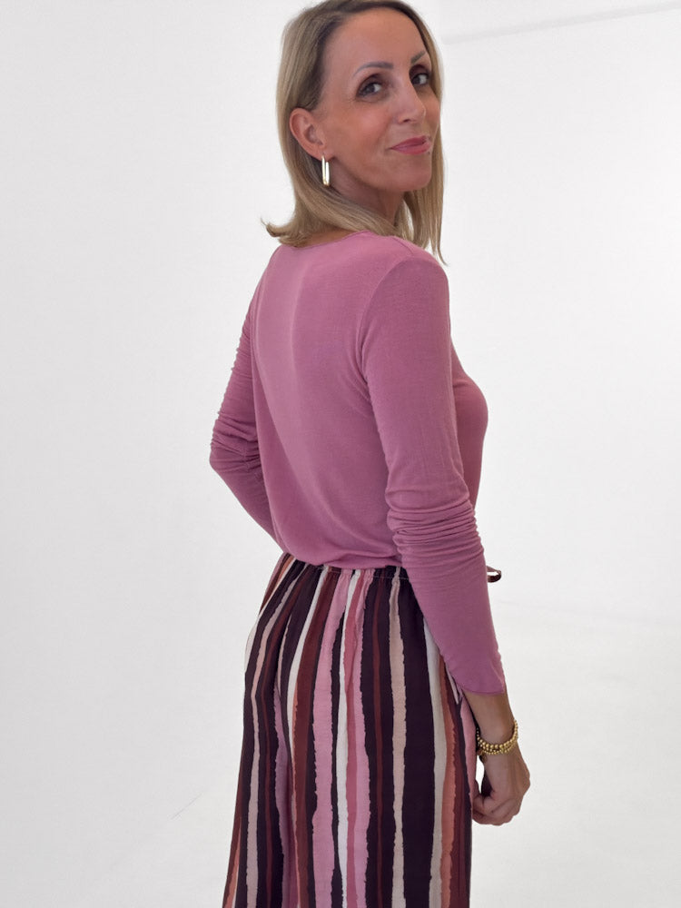 "Como" kuscheliges Cashmere Longshirt - beere