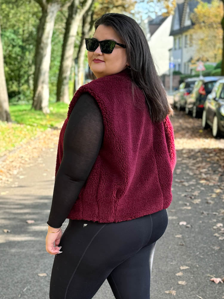 "Teddy Vest" süße Teddy Weste - bordeaux