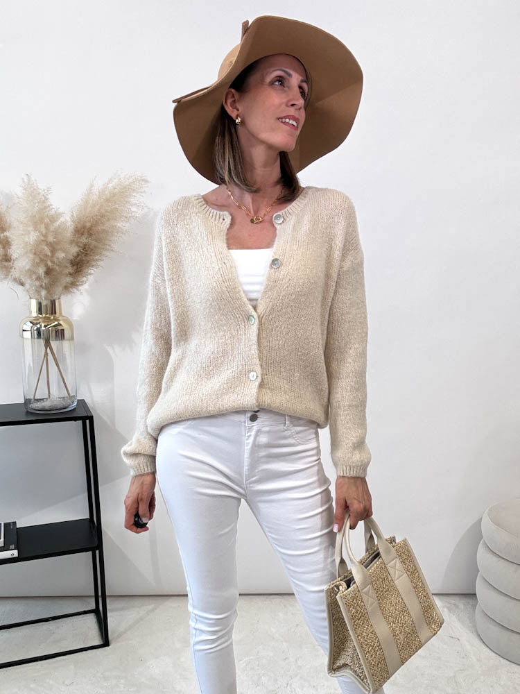 "Florida" kuscheliger Cardigan - beige