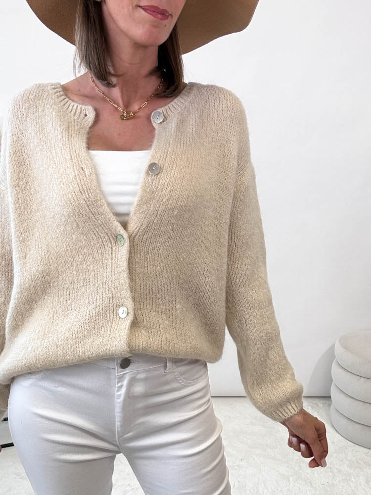 "Florida" kuscheliger Cardigan - beige
