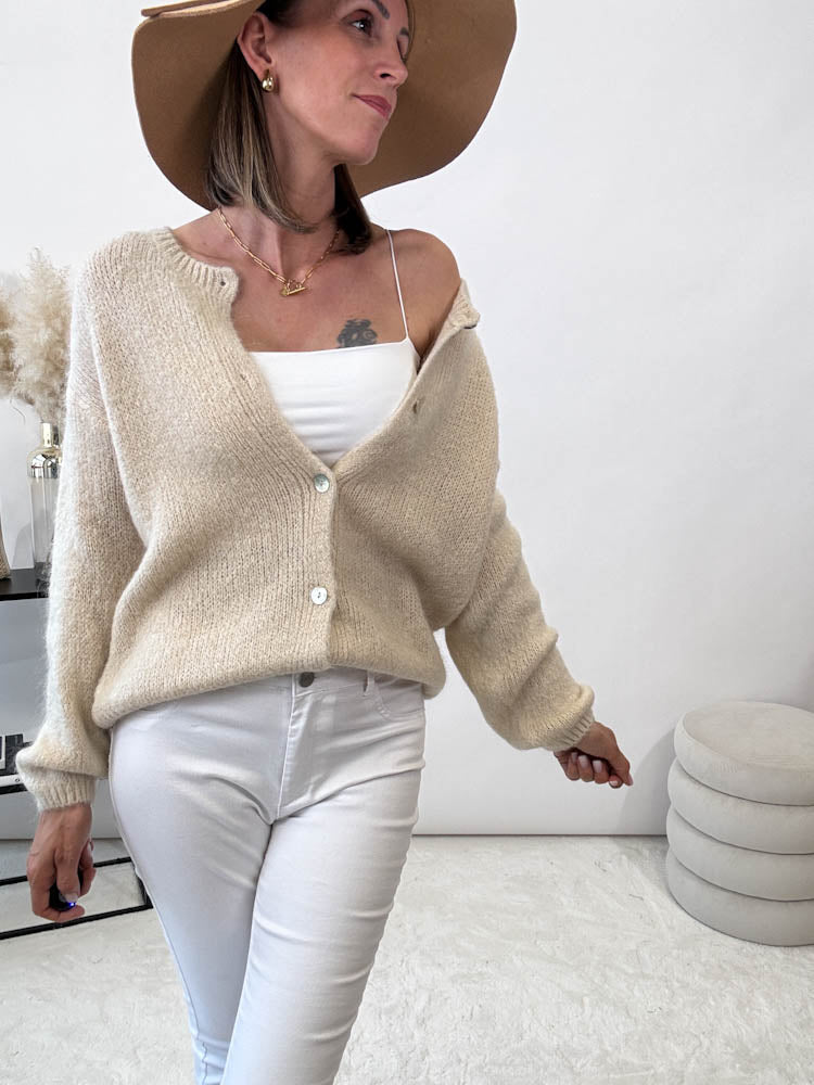 "Florida" kuscheliger Cardigan - beige