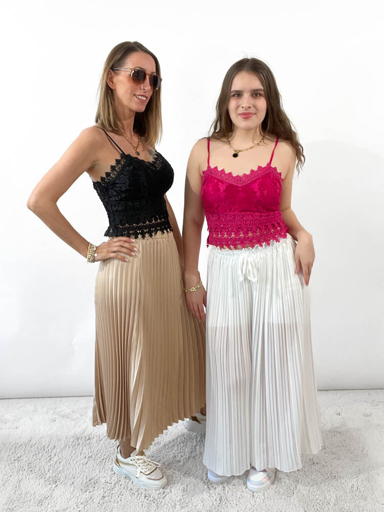 "Leah" Crop Top Lace - schwarz