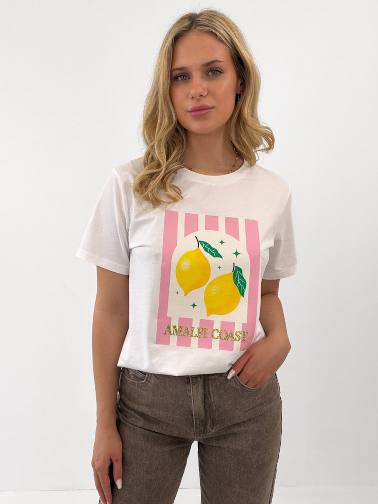 "Amalfi Coast" tolles Shirt mit Statement - weiß