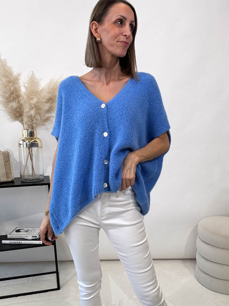 "Florida Vest" kuscheliger Cardigan - blau