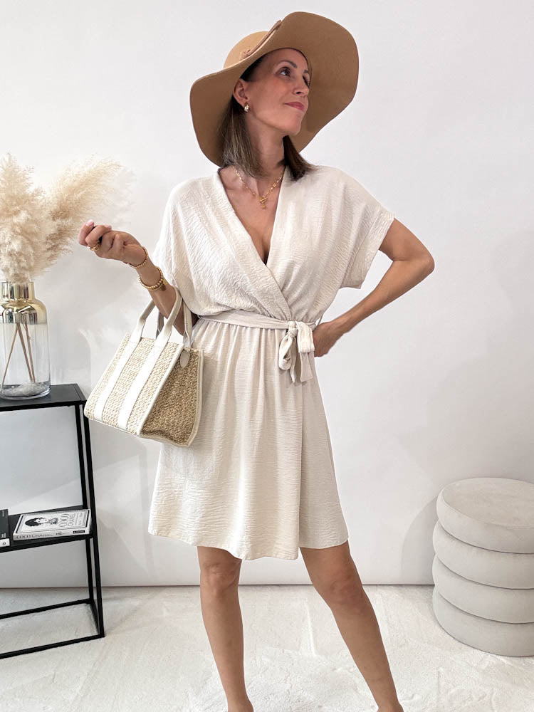 "Sunshine Midi" süßes Sommerkleid - beige