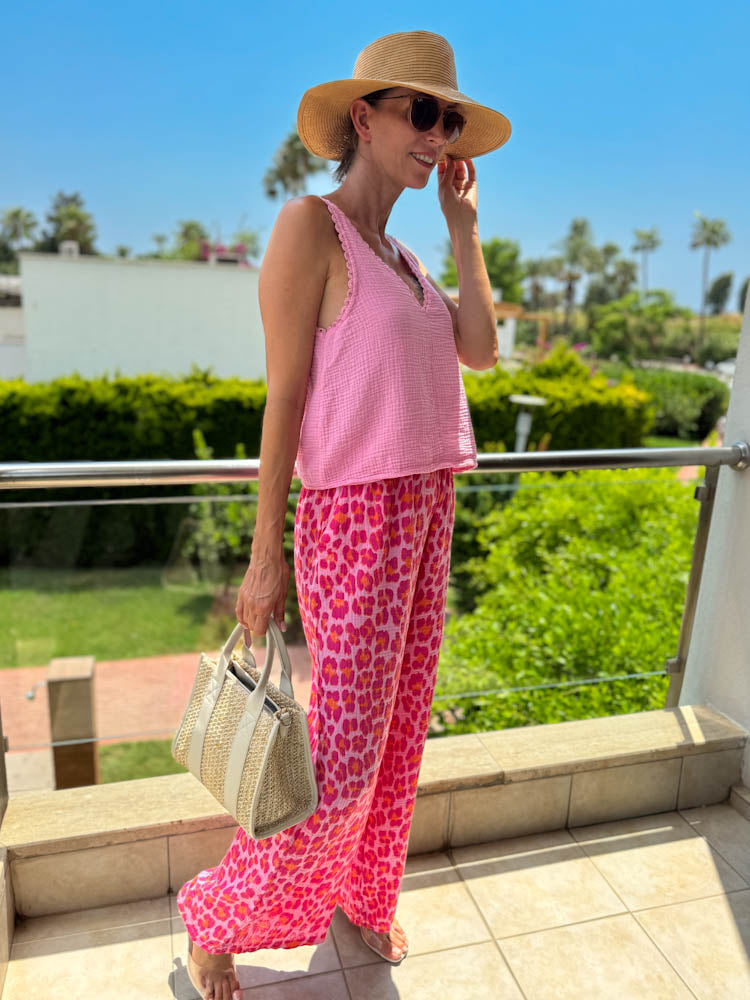 "Bari" Top aus Musselin - candy rose