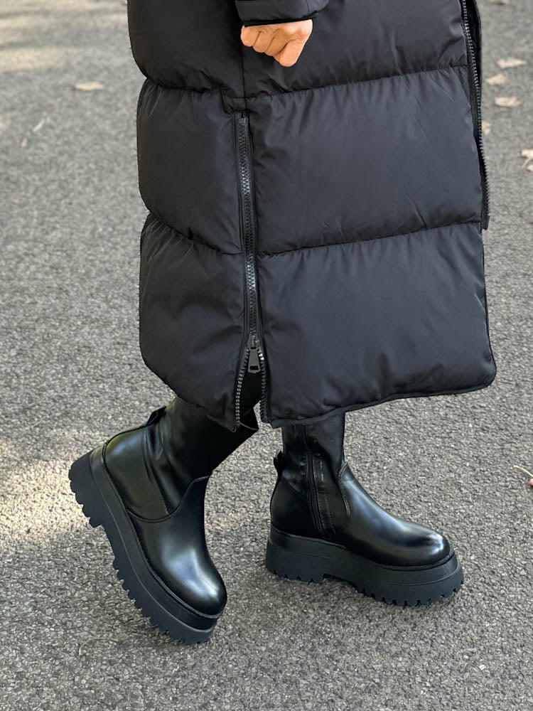 "Freaky" stylische Boots mit Plateausohle - schwarz
