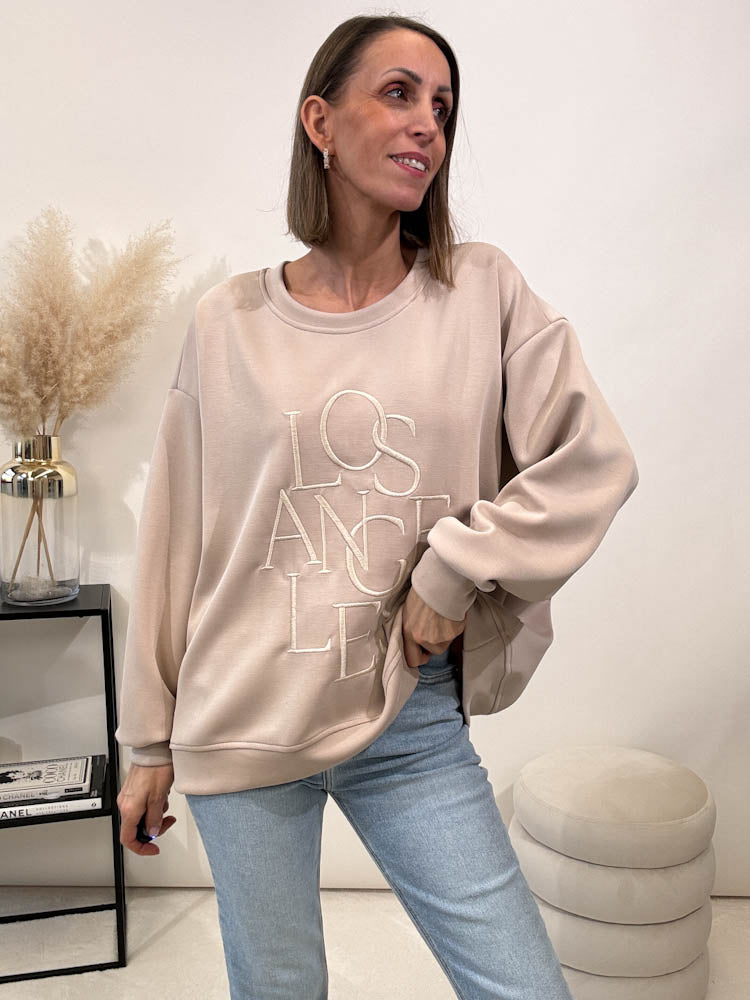 "Los Angeles" weicher Sweater - beige