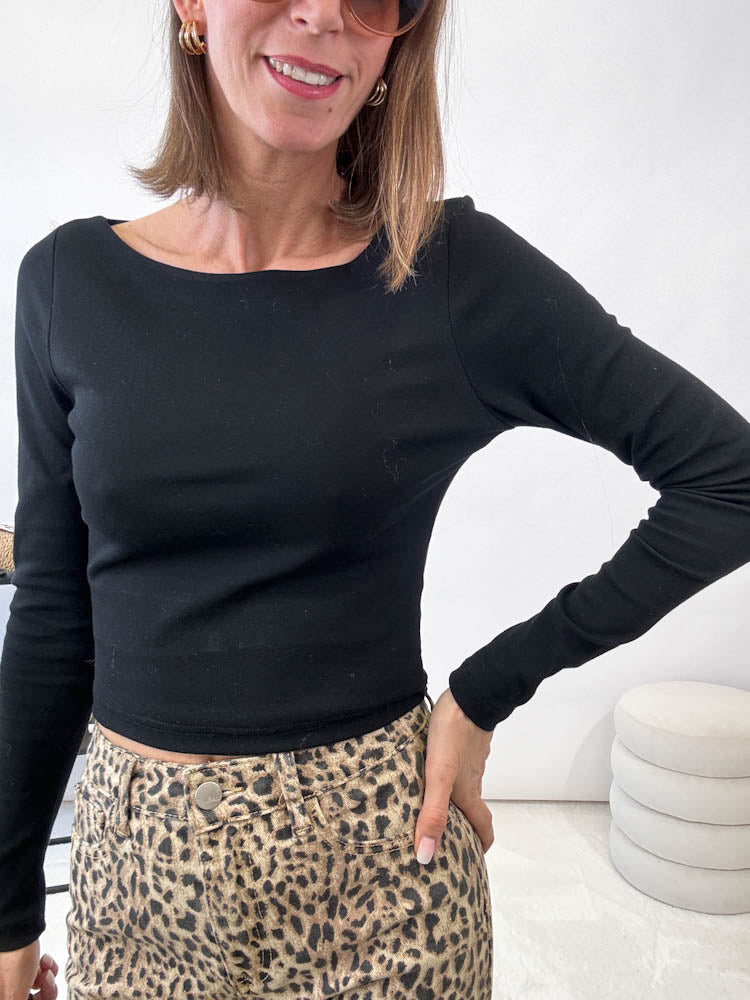 "Venezia" weiches Longshirt - schwarz