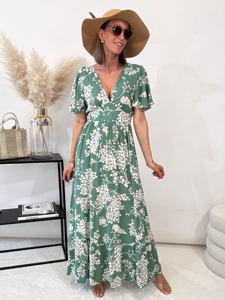 "Summer Flowers" Kleid - grün