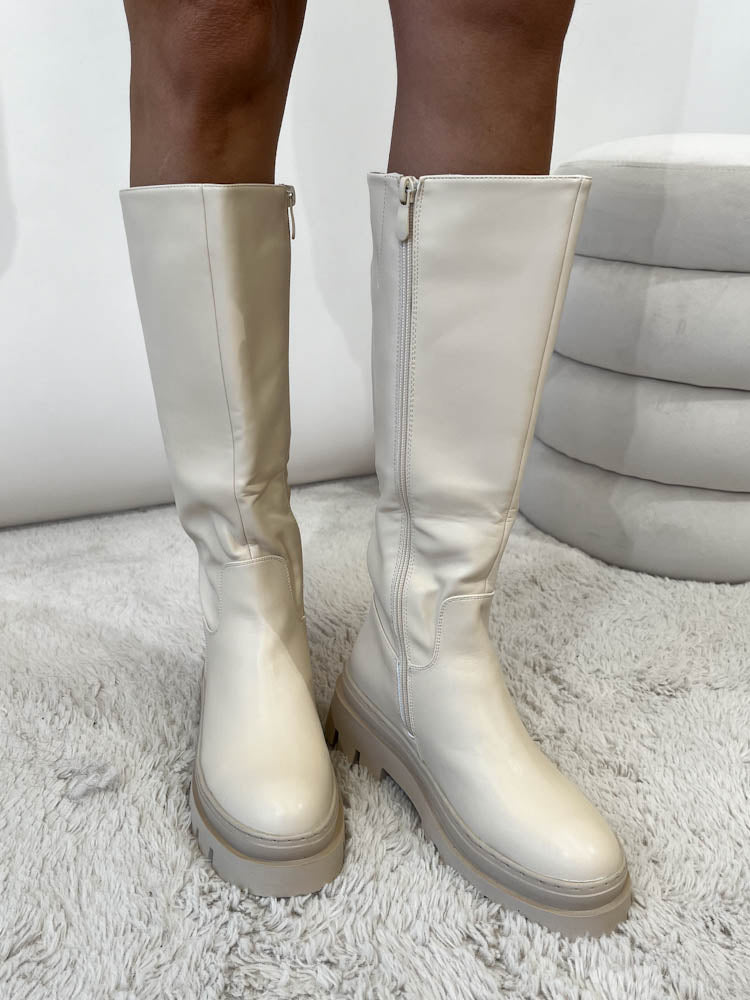 "Myla High" Hoher Stiefel - beige