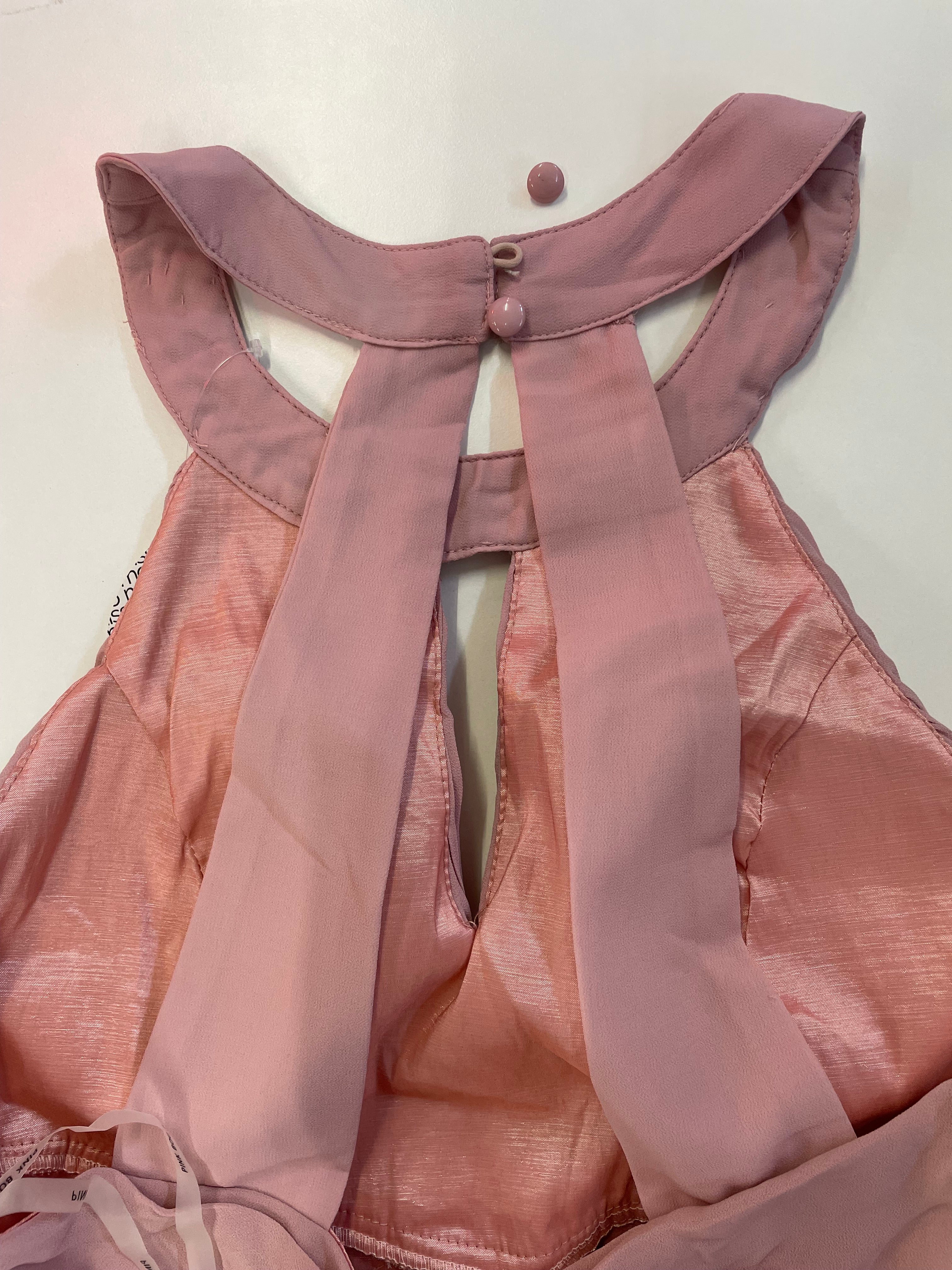 B-WARE: Langes elegantes Abendkleid - rosa (Größe M)