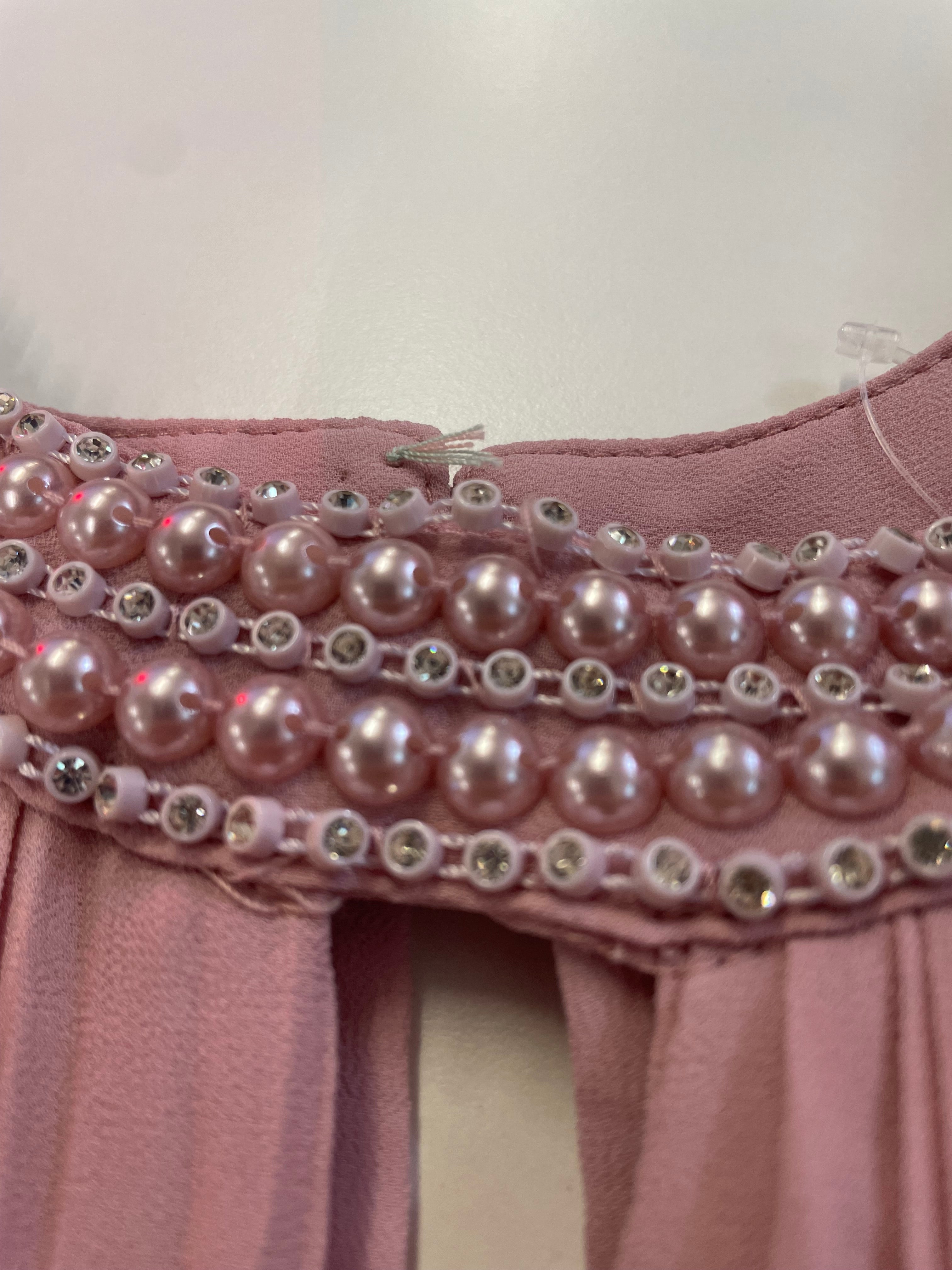 B-WARE: Langes elegantes Abendkleid - rosa (Größe M)