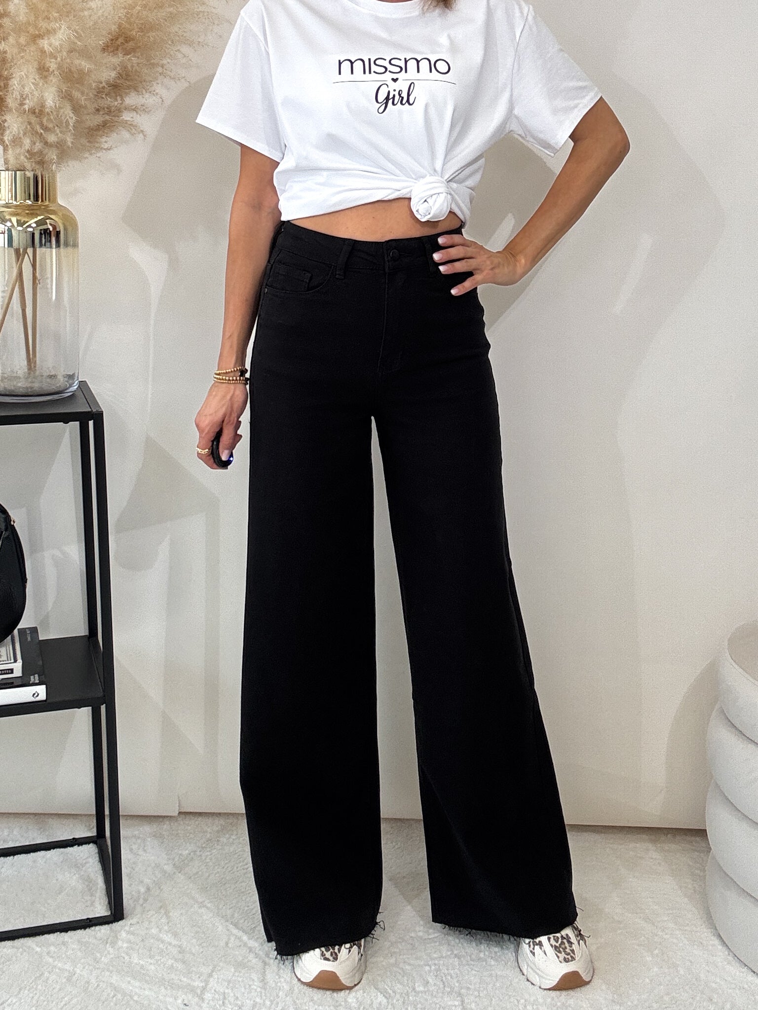 "Caramello" Wide Leg Jeans - schwarz