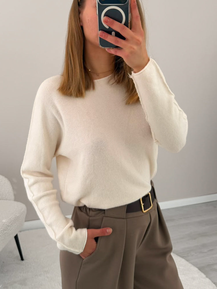 "Vicenza" weicher Pullover mit Viscose - creme