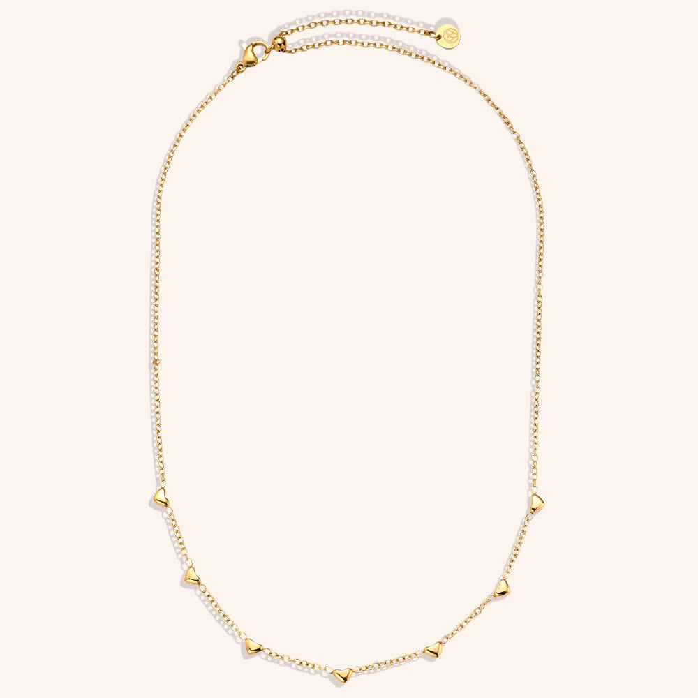 "Love Mini Hearts" stylische Kette - gold