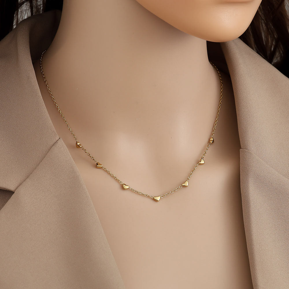 "Love Mini Hearts" stylische Kette - gold