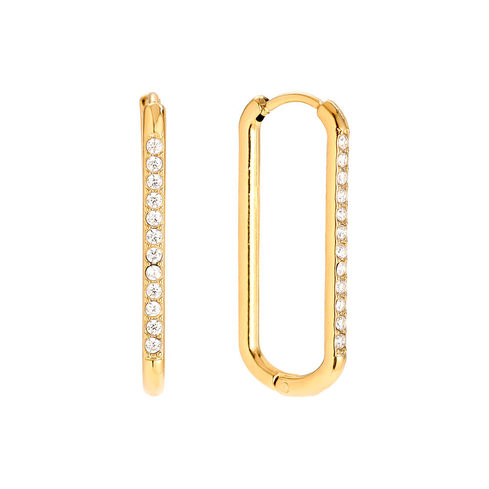 "Love Simple Diamond Hoop" wunderschöne Ohrringe - gold