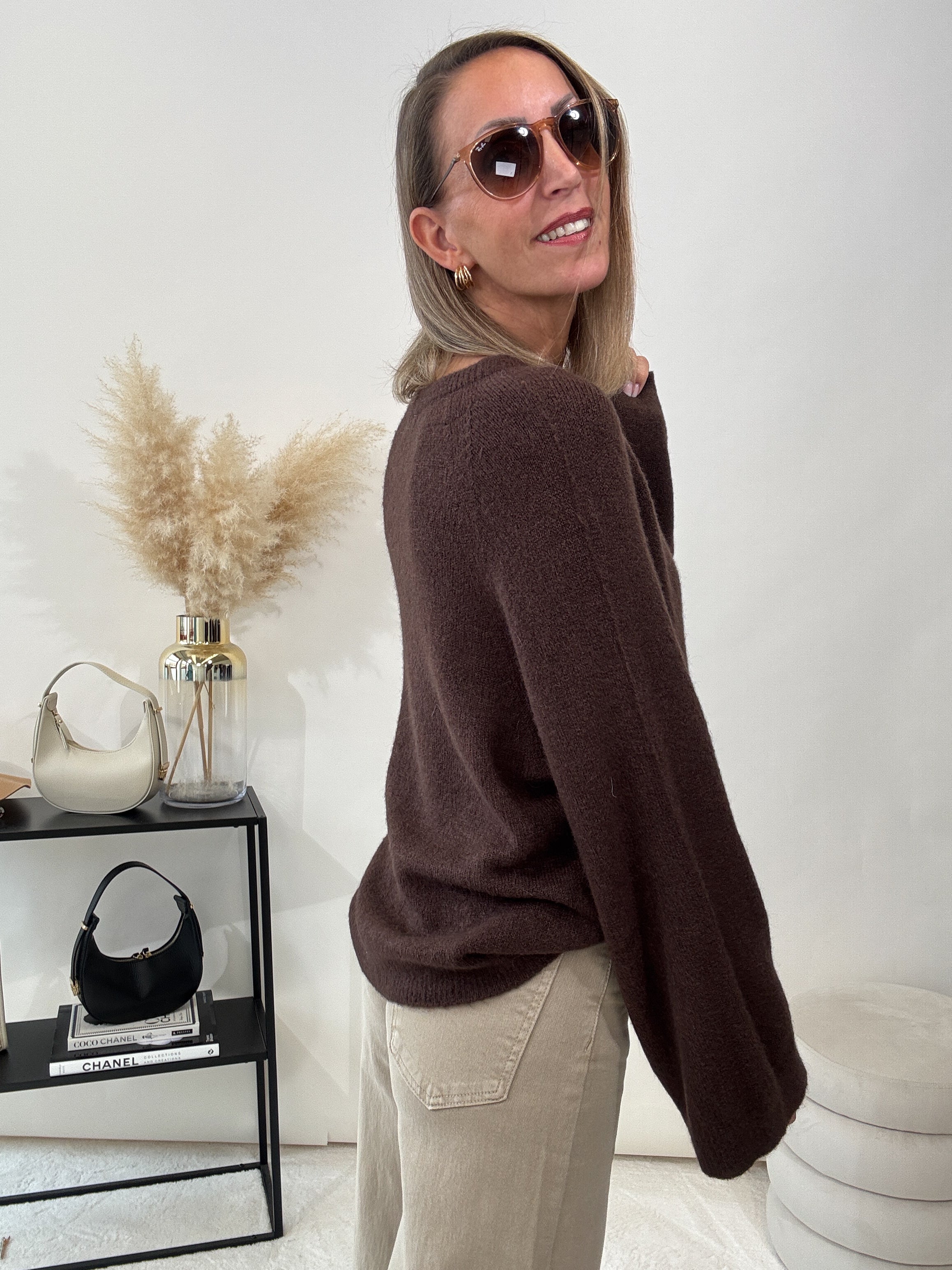 „Lana" kuscheliger Baby Alpaka Pullover - braun