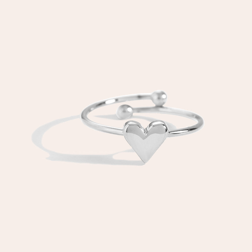 "Love Simple Heart" stylischer Ring - silber