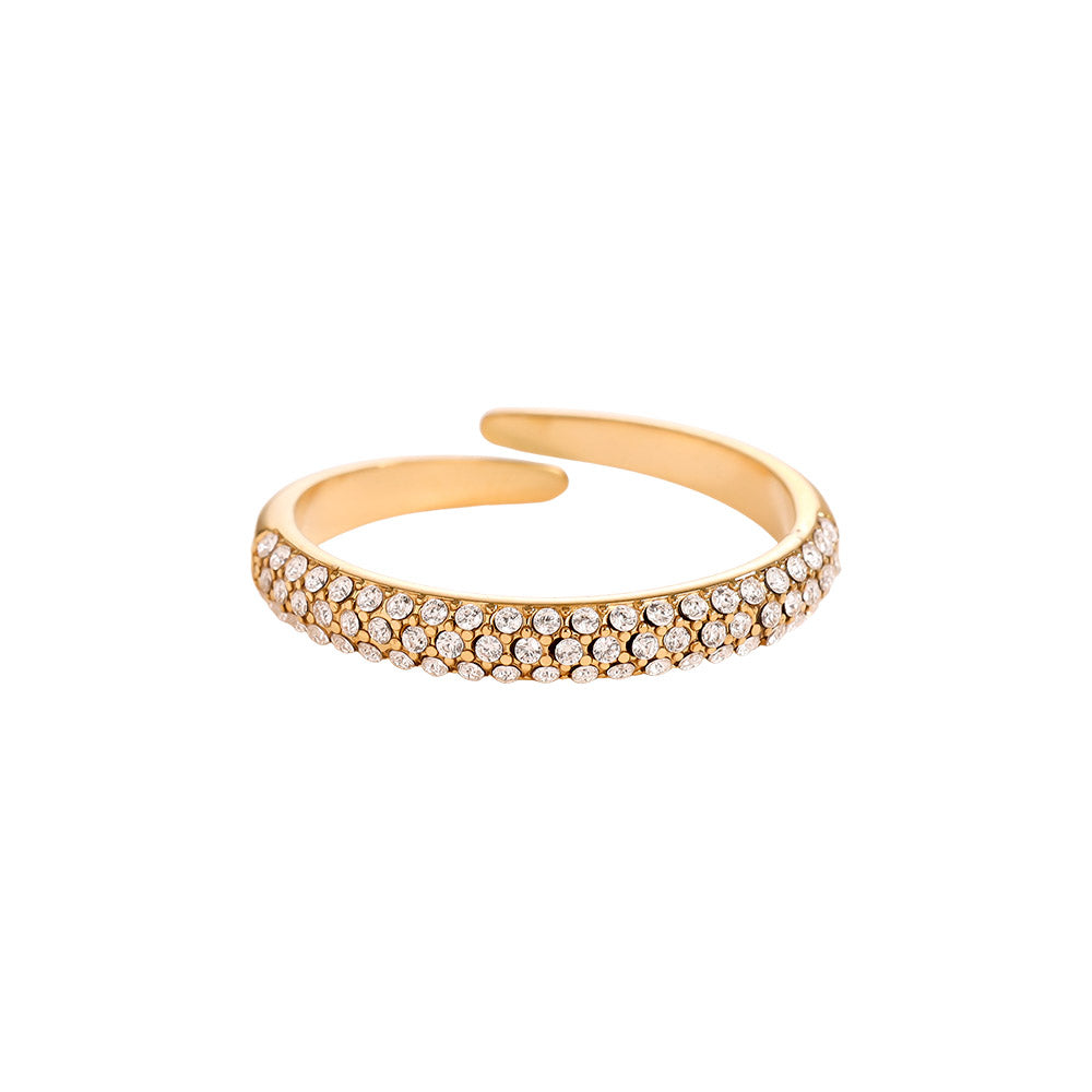 "Love Half Diamond Ring" stylischer Ring - gold