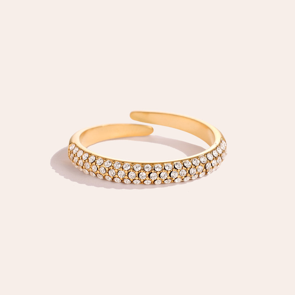 "Love Half Diamond Ring" stylischer Ring - gold