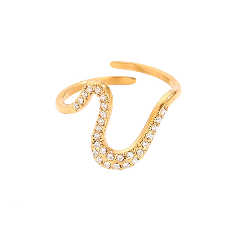 "Love Diamond" stylischer Ring - gold