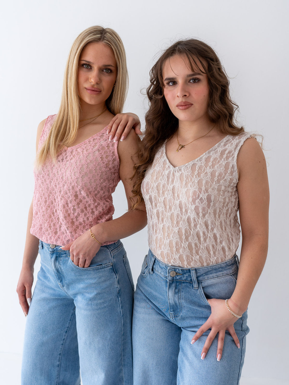 "Summer Lace" Top aus weicher Spitze  - rosa