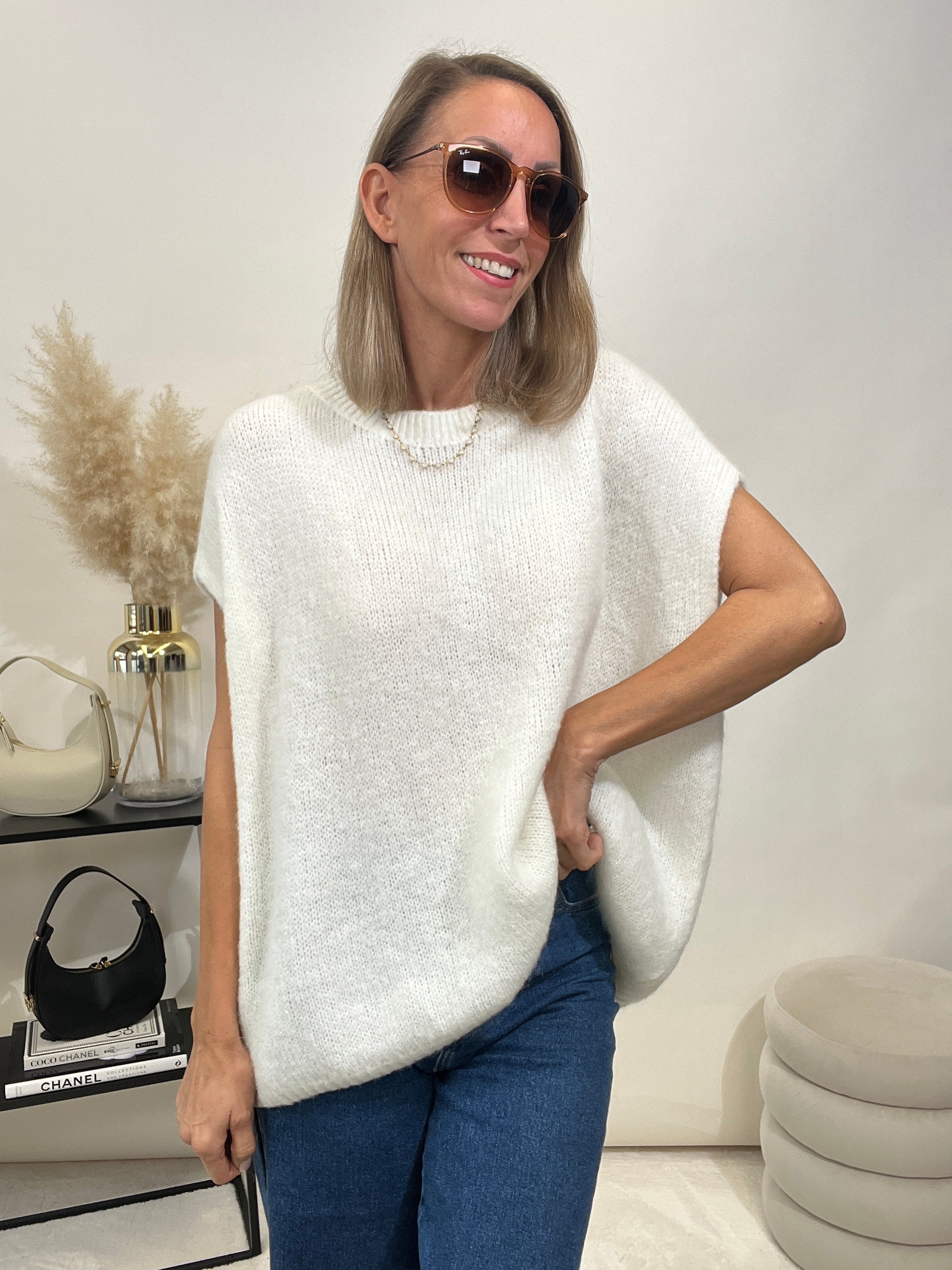"New Florida Vest" kuscheliger Cardigan - creme