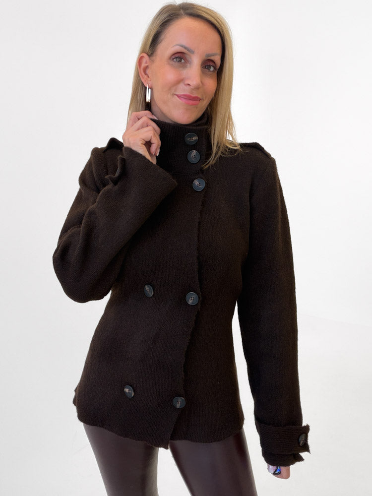 "Sorella" tolle Strickjacke aus Viskose & Wolle - braun