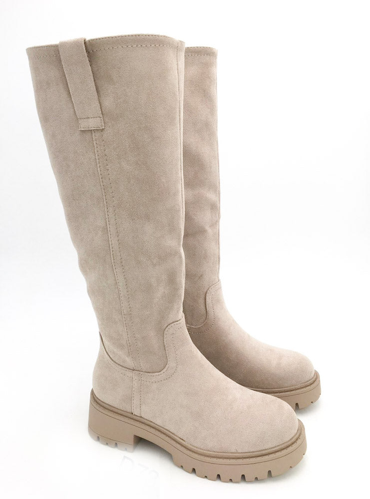 "Trendy High" hoher Stiefel - hellbeige