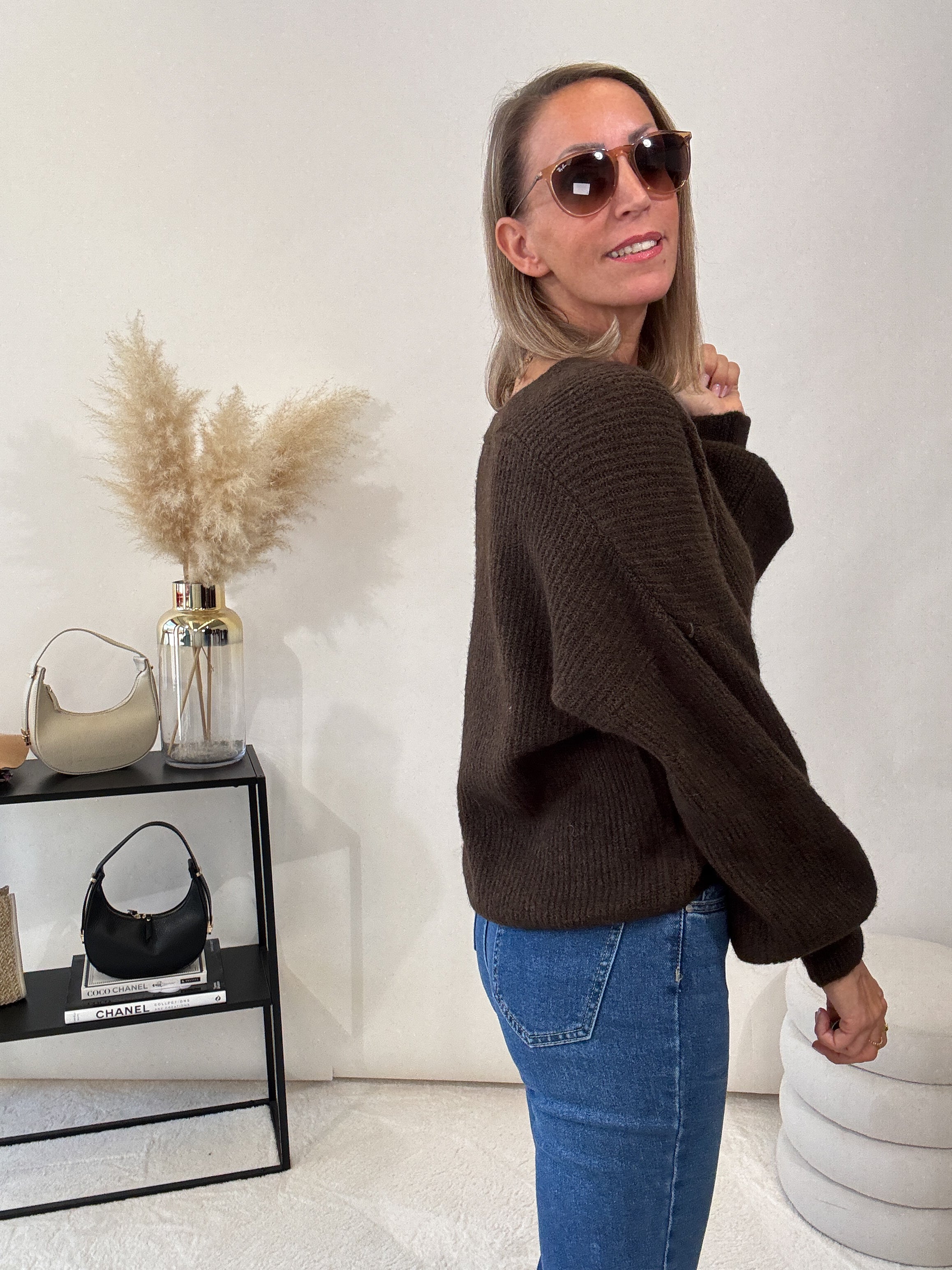 "New York" kuscheliger Cardigan - chocobraun