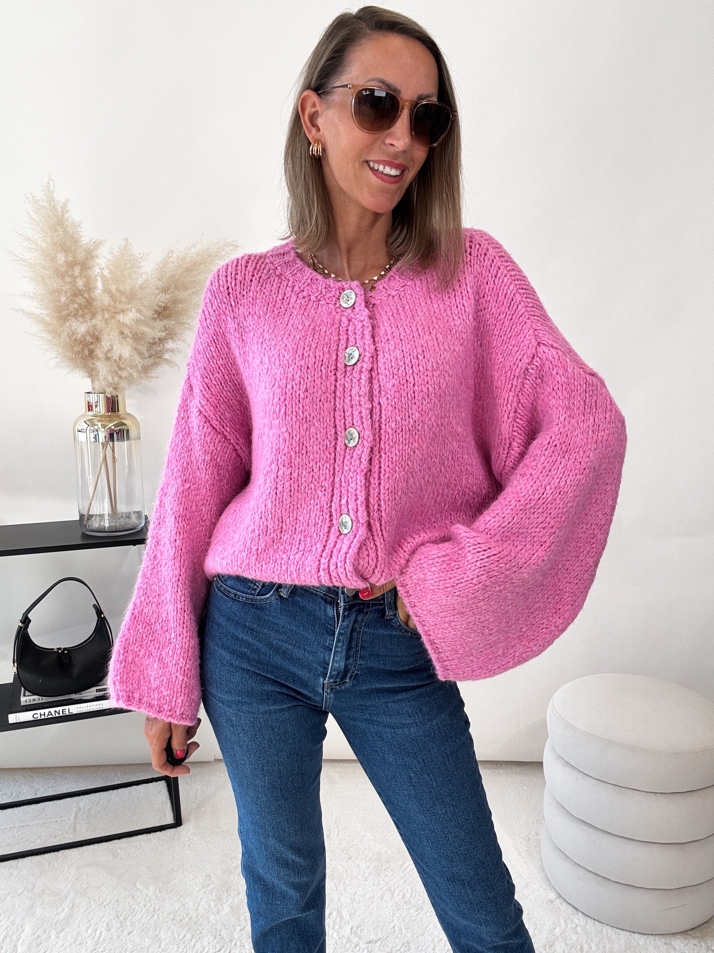 "Sorico" kuscheliger Cardigan - pink