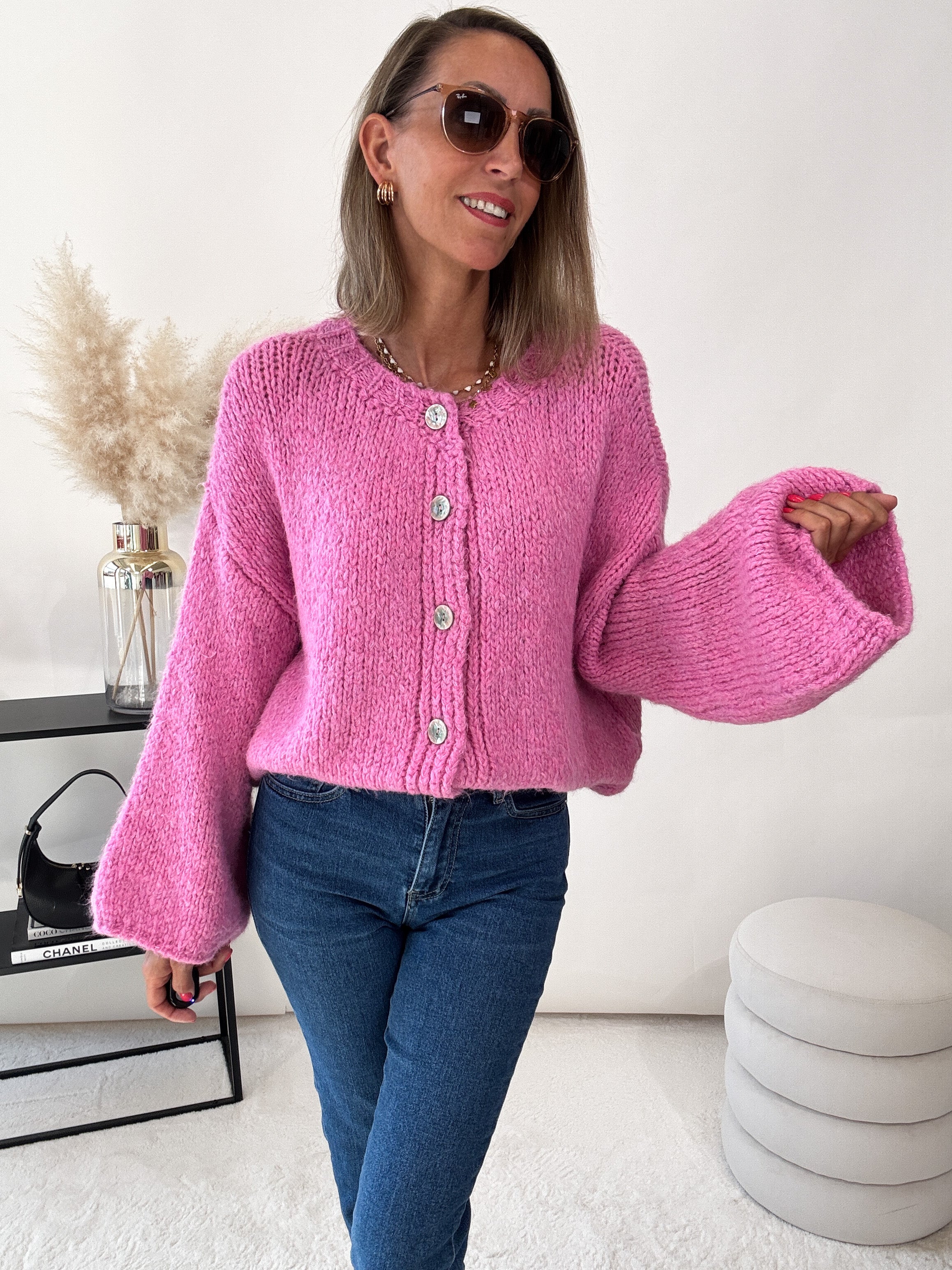 "Sorico" kuscheliger Cardigan - pink
