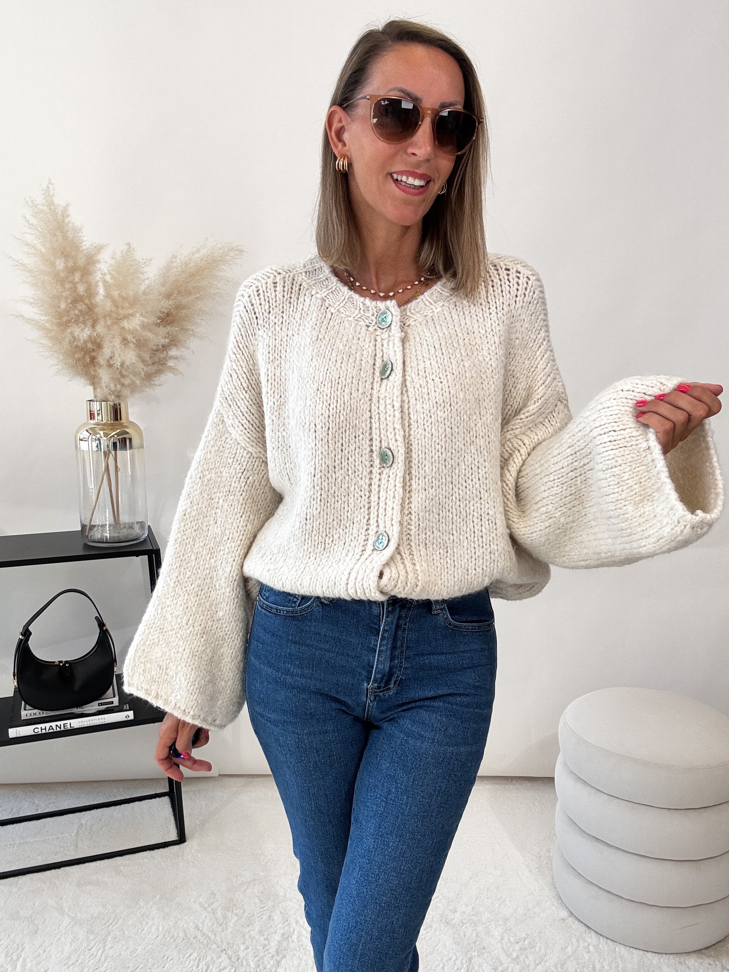 "Sorico" kuscheliger Cardigan - creme