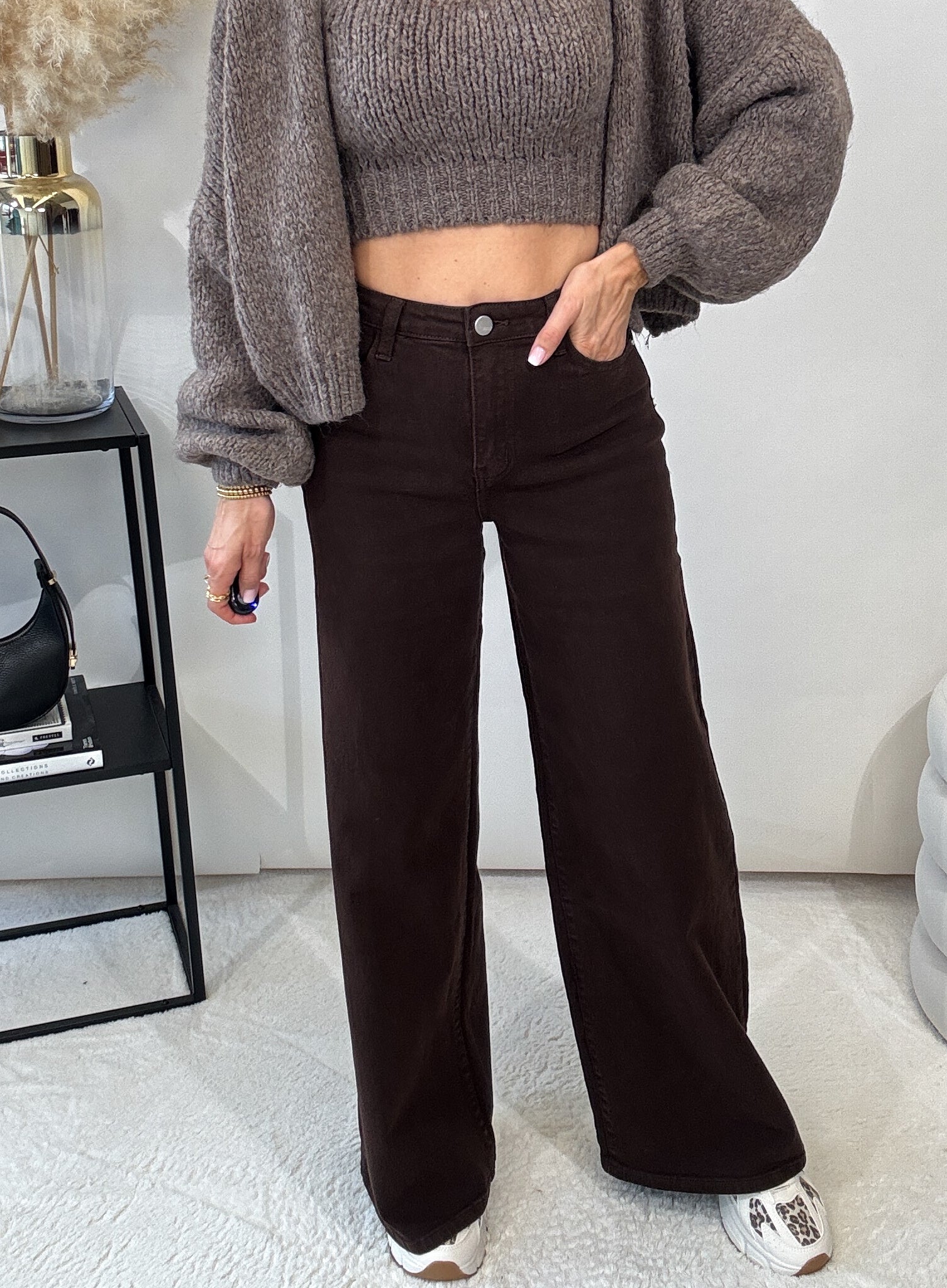 "Caramello 2.0" Wide Leg Jeans - chocobraun