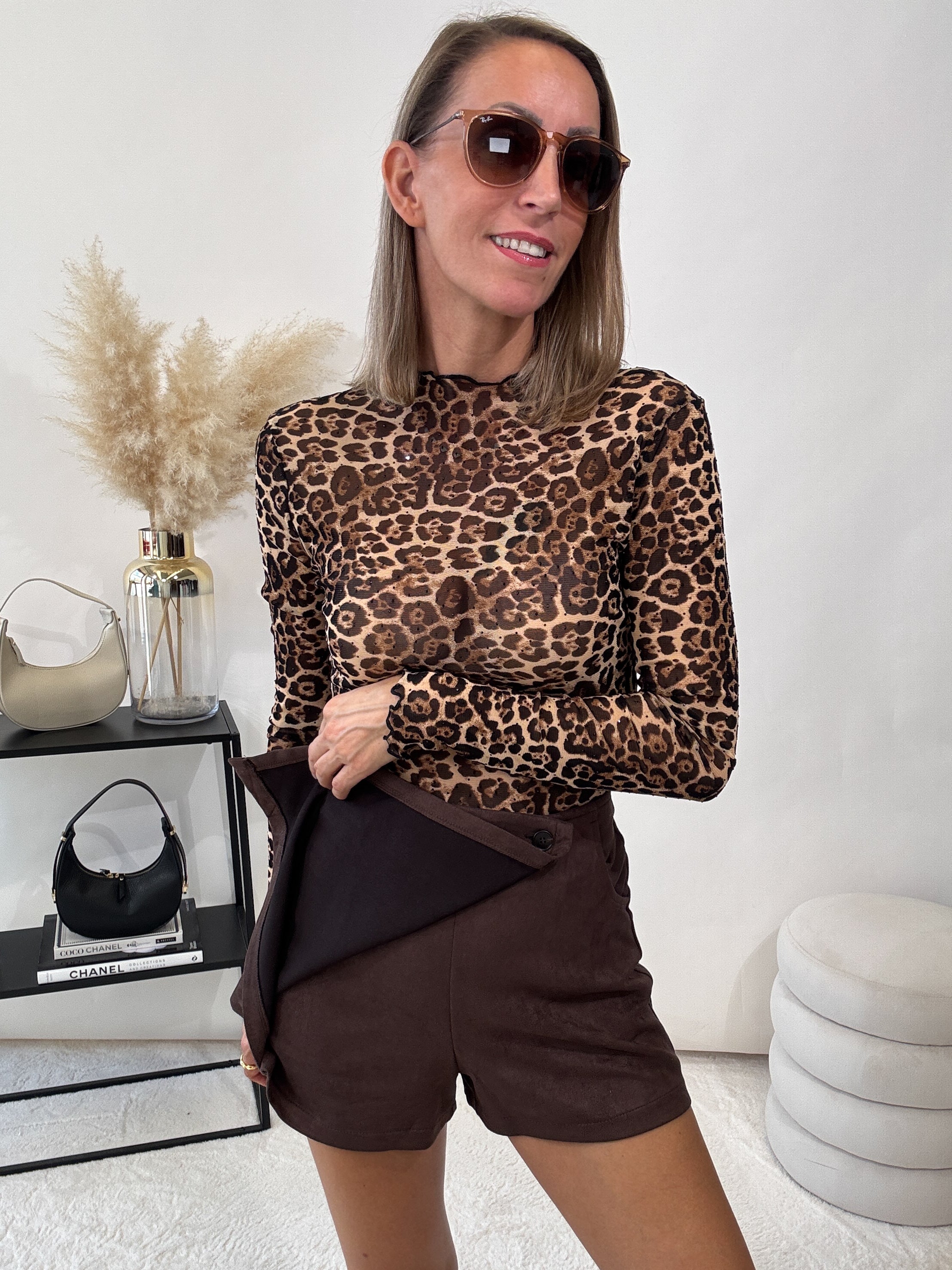 "Nella" Wildleder Skort - braun