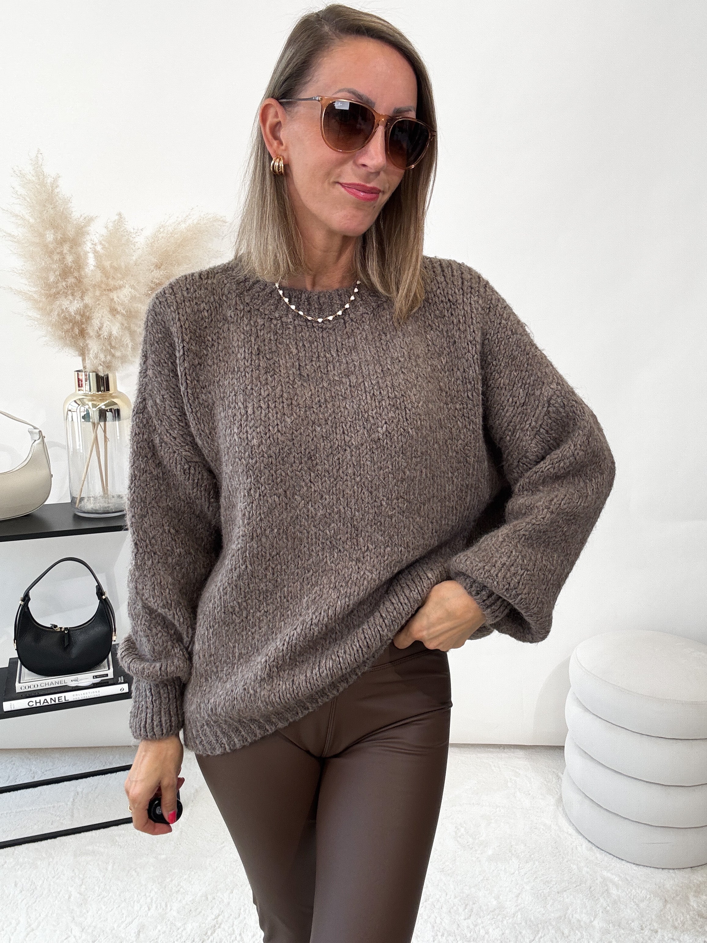 "Softi" kuscheliger Pulli - mocca