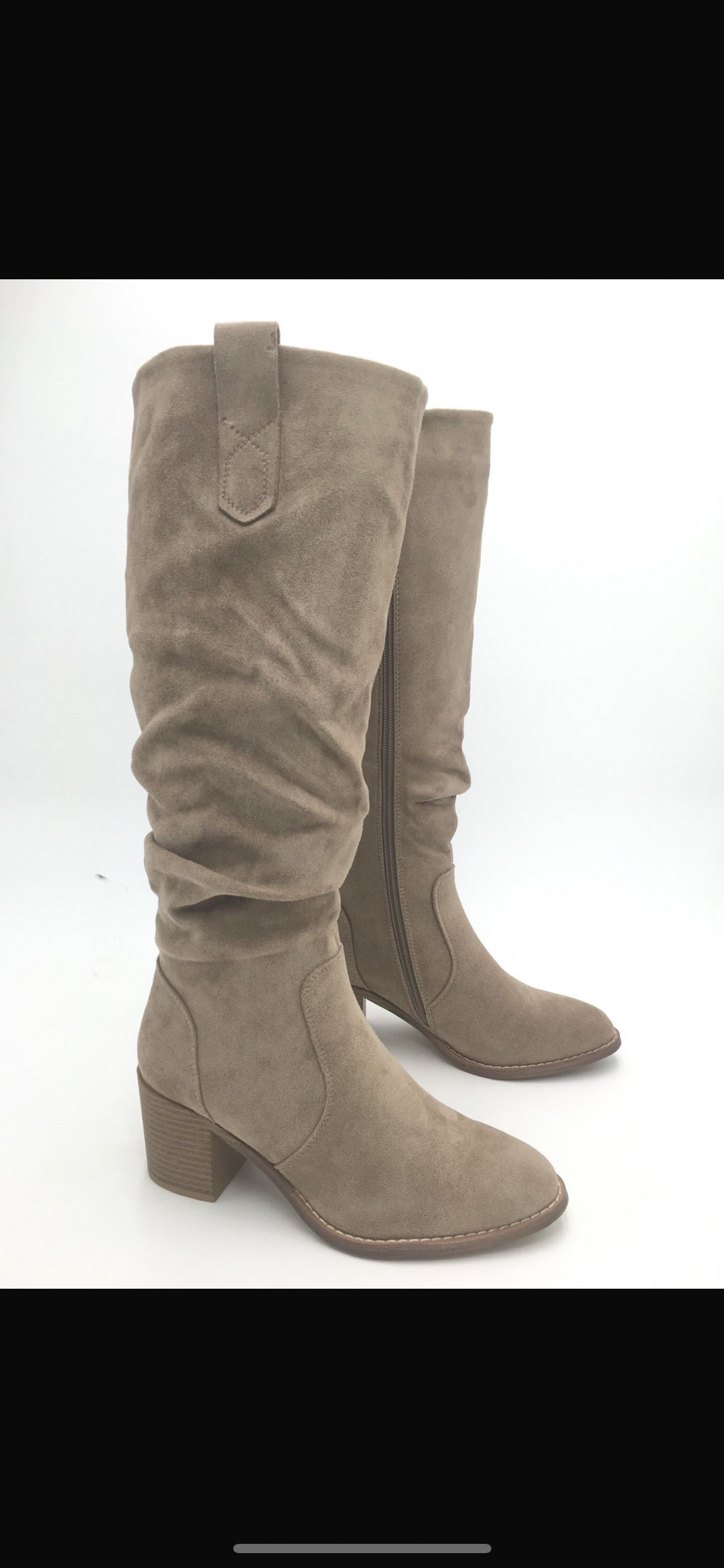 "Beau" Stiefel mit Absatz - taupe