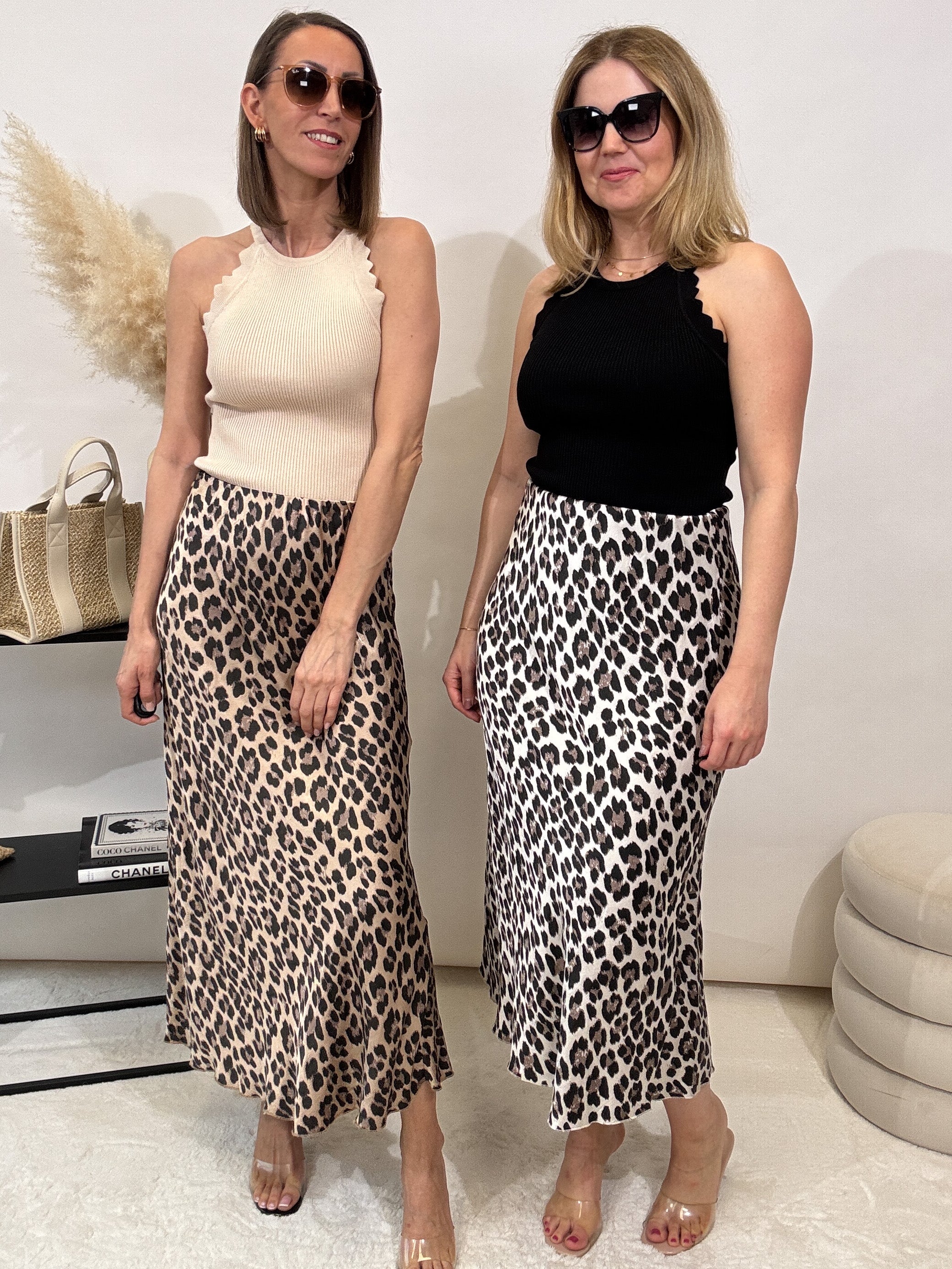 "Silky Leo Maxi" Rock aus Viskose - camel