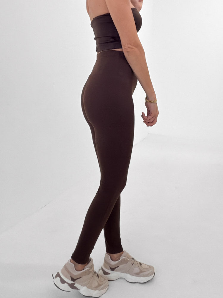 "Tunis" weiche Butterstoff Legging aus Viscose - braun