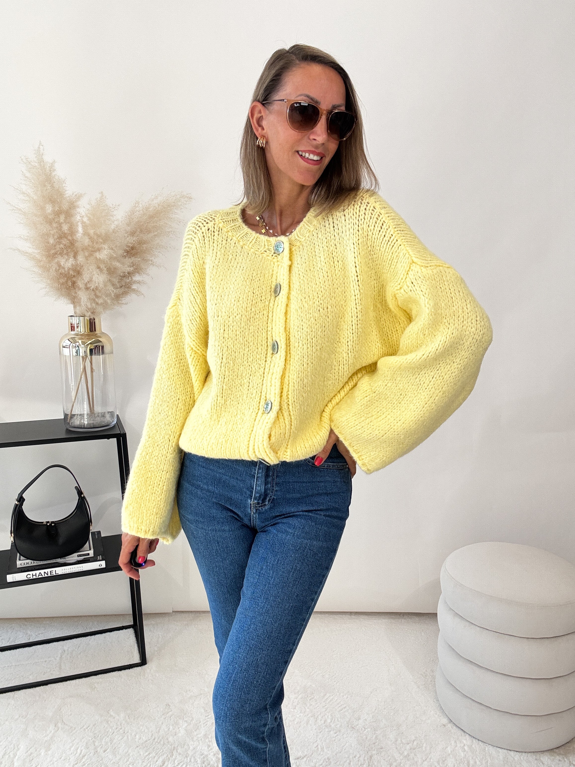 "Sorico" kuscheliger Cardigan - gelb